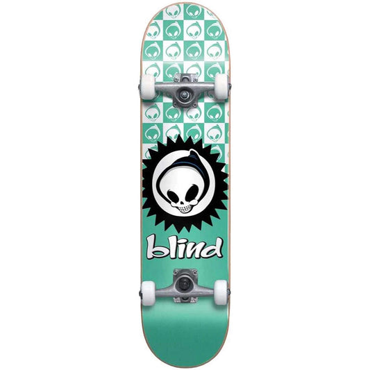 BLIND CHECKERED REAPER FP COMPLETE 7.375″ X 29.75″ TURQUOISE