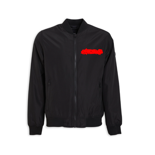 Skorn Grunge Logo Bomber Jacket