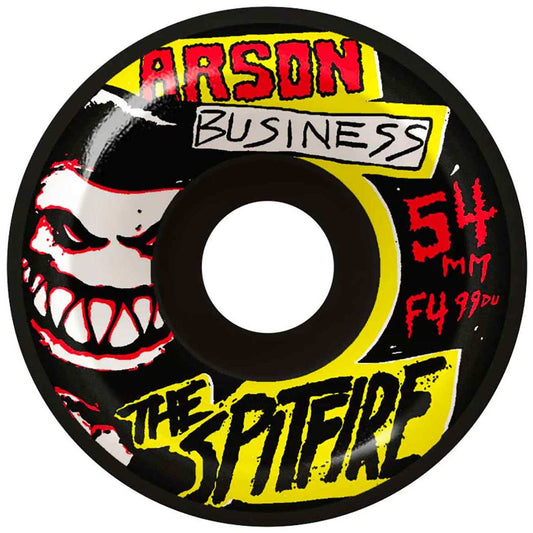 SPITFIRE FORMULA FOUR ARSON BUSINESS CONICAL 54MM 99A BLACK WHEELS